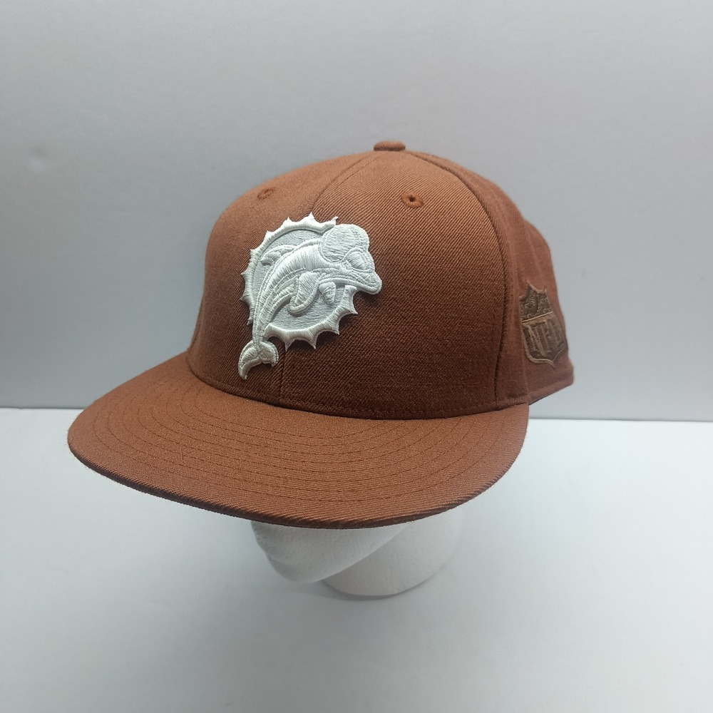 Reebok NFL Miami Dolphins Size 7 5/8 Brown 100% Wool Hat Vtg